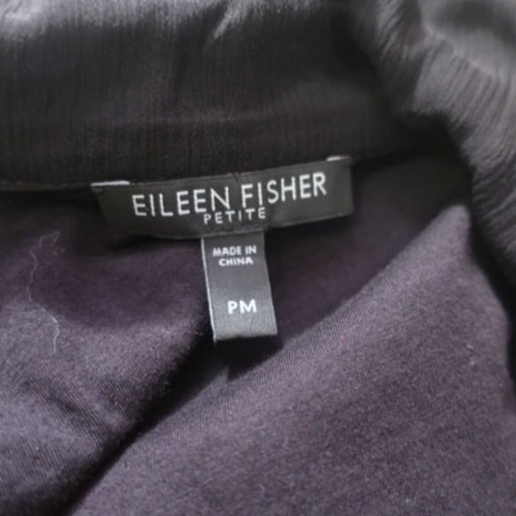 *Womens Eileen Fisher Petite Black Silk 3/4 Sleeve Blazer Jacket PM - Picture 7 of 7